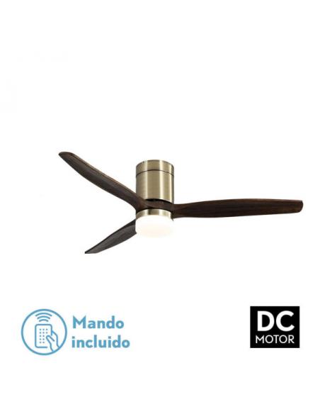 Fan 18w Dc Leather Gable 3 Blades Oak 5 Speeds W/Remote Timer 39x132 D