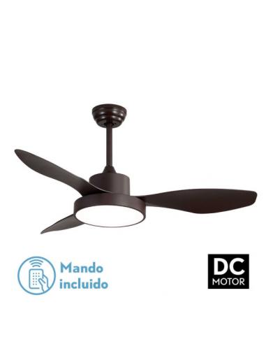 Fan Dc Hayate 48w 4078lm Brown 3 Asp 39/54x120x120cm 3000-4000-6000k C/remote, Memory And Timer