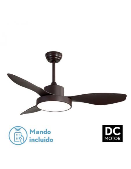Fan Dc Hayate 48w 4078lm Brown 3 Asp 39/54x120x120cm 3000-4000-6000k C/remote, Memory And Timer