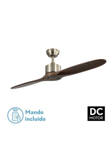 Fan Dc Leste Leather 2 Blades Oak Without Light 5 Speeds Remote Timer 132d