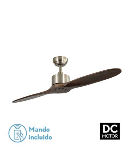 Fan Dc Leste Leather 2 Blades Oak Without Light 5 Speeds Remote Timer 132d