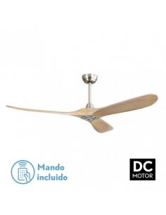 Ventilador Dc Marin Niquel 3 Aspas Haya Sin Luz 5 Velocidades Remoto Temporizador 152d