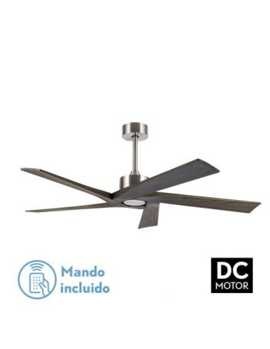 Fan Dc Nadir Nickel/rustic Without Light 5 Blades 142.2d W/Remote Control And Timer