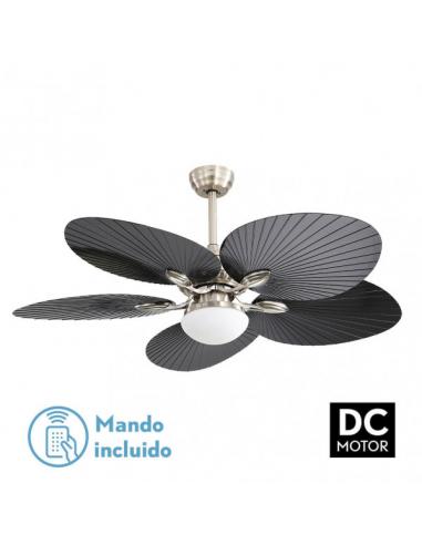Fan Dc Chaw 24w 2950lm Nickel/black 5asp.6vel.132d C/remote, Memory And Temp.3000-4000-6000k