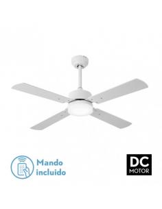 Ventilador 18w Dc Hupe Blanco 4 Asp.6 Vel.107d  Remoto,memoria Y Temp.3000-4000-6000k