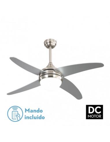Fan 2xe27 Dc Klod Nickel/silver 4 Asp.6 Vel 117d C/remote