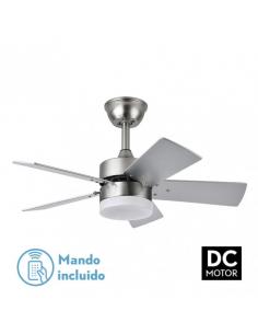 Fan Dc Marta 36w Nickel 5 Blades Rev. Beech/silver 41x76d 3240lm C/ Remote, Memory And Timer 3000k,4000k,6000k