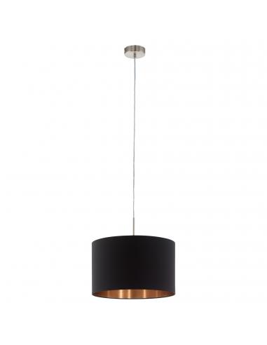 EGLO 94913 - PASTERI Copper pendant lamp in matte nickel-steel and textile