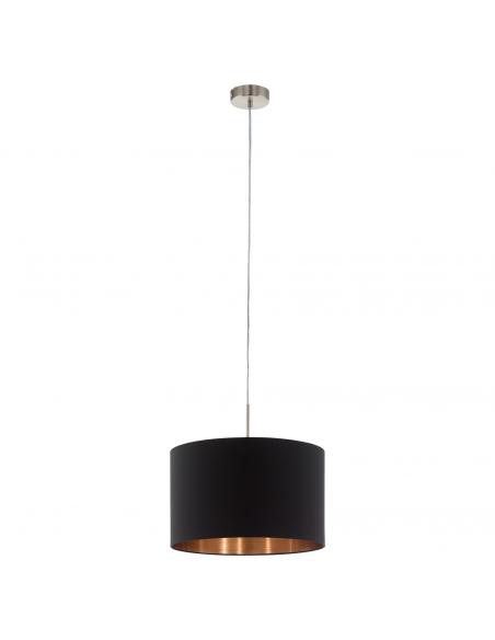 EGLO 94913 - PASTERI Copper pendant lamp in matte nickel-steel and textile