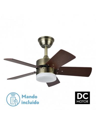 Fan Dc Marta 36w Leather 5 Blades Rev. Cherry/walnut 41x76d 3240lm C/ Remote, Memory And Temp. 3000k,4000k,6000k