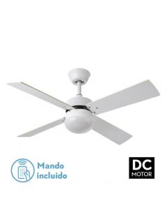 Fan Dc Sofia 2xe27 White 4 Blades Rev.White/beech 40x107d C/remote Timer