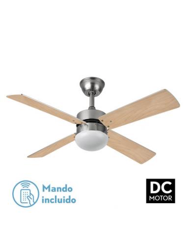 Fan Dc Sofia 2xe27 Nickel 4 Blades Rev.Haya/silver 40x107d C/remote Timer