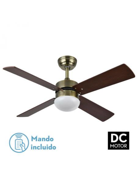Fan Dc Sofia 2xe27 Leather 4 Blades Rev.cherry/walnut 40x107d C/remote Timer