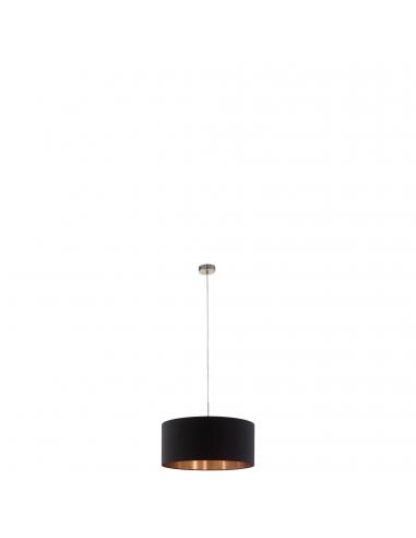 EGLO 94914 - PASTERI Copper pendant lamp in matte nickel steel and textile