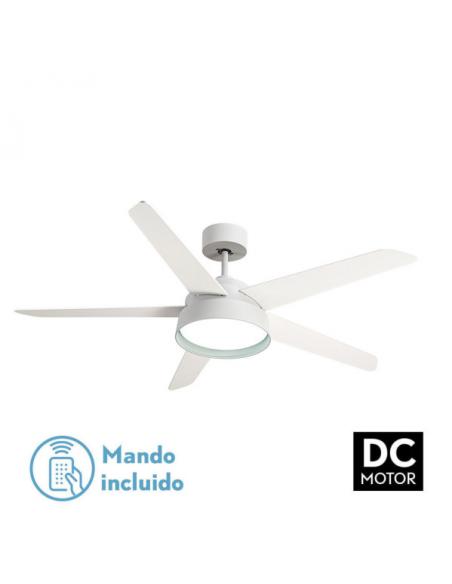 Fan 25w Dc White Lebeche 5 Blades Rev. White/beech 6 Spd. 3000-4000-6000K 132D Remote, Memory And Timer