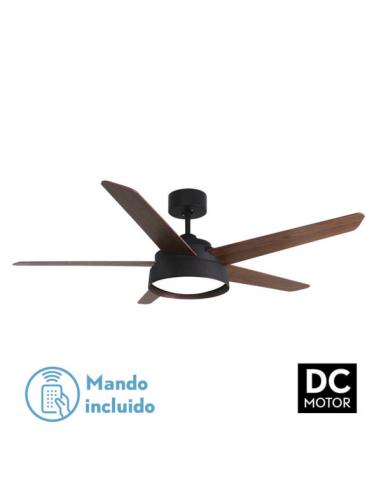 Fan 25w Dc Brown Lebeche 5 Blades Rev. Walnut/Oak 6 Spd. 3000-4000-6000K 132D Remote, Memory And Timer