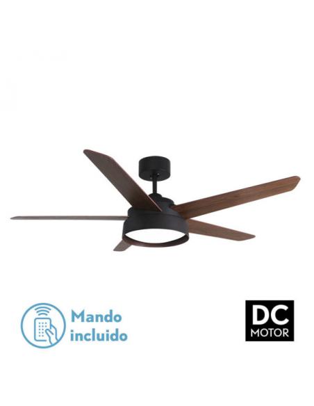 Fan 25w Dc Brown Lebeche 5 Blades Rev. Walnut/Oak 6 Spd. 3000-4000-6000K 132D Remote, Memory And Timer