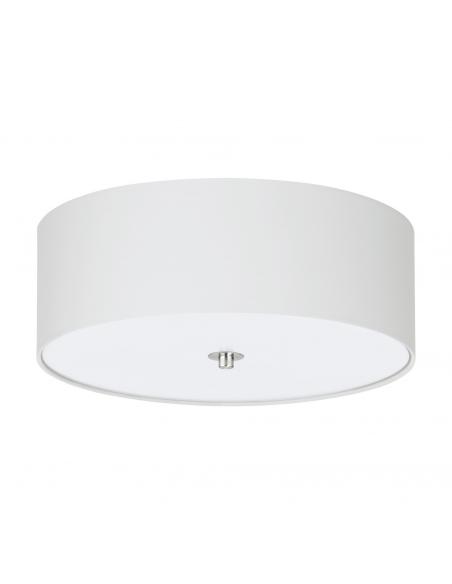 EGLO 94918 - PASTERI Fabric Ceiling Light in Nickel-matte Steel and Textile, glass