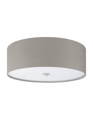 EGLO 94919 - PASTERI Fabric Ceiling Light in Nickel-matte Steel and Textile, glass
