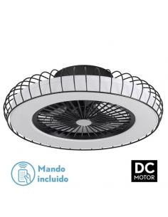 Fan 72w Dc Albonez Black 5 Blades Transp. 18x53x53cm 6 Speeds. 3 Colors w/remote, Memory, Temp. and Reg.Intensity 6120lm