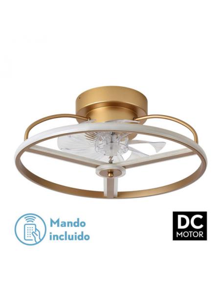 Fan 60w Dc Bora Gold 8 Blades Transp.18x50x50cm 6 Speed. 3 Colors with remote, memory, timer and intensity regulation 5100l