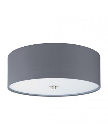EGLO 94921 - PASTERI Fabric Ceiling Light in Nickel-matte Steel and Textile, glass