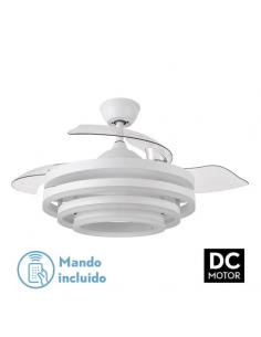 Fan 72w Dc Kai White 3 Blades Transp. 6 Speed. 3 Colors 43/58x50/107 C/remote, memory Y temp. 6120lm