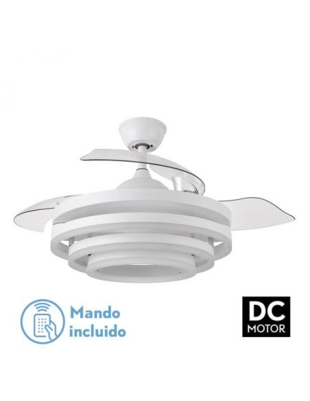 Fan 72w Dc Kai White 3 Blades Transp. 6 Speed. 3 Colors 43/58x50/107 C/remote, memory Y temp. 6120lm