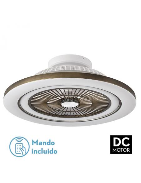 Fan 72w Dc Mato Leather 5Blades Transp. 22x58x58cm 6 Speeds. 3 Colors with remote, memory, timing and reg. Intensity 6120lm