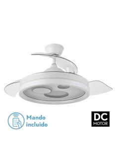 Fan Dc Turia 72w 6120lm White 3 Foldable Asps 32/47x50/107d. 3 Colors C/remote+timer+memory