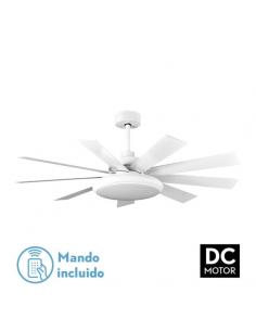 Ventilador Dc Pireo 36w Blanco 9 Aspas Blanca/haya  6 Vel 3Colores 3800lm 132d C/remoto, Memoria Y Temporizador