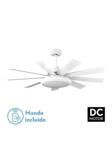 Fan Dc Piraeus 36w White 9 Blades White/beech 6 Speed 3Colors 3800lm 132d C/remote, Memory And Timer