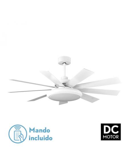 Fan Dc Piraeus 36w White 9 Blades White/beech 6 Speed 3Colors 3800lm 132d C/remote, Memory And Timer