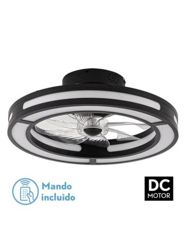 Fan DC 58w Kastoria Black 8 Blades Abs Transp 50d 6 Speeds 5900lm 3 Colors with Remote, Memory And Timer