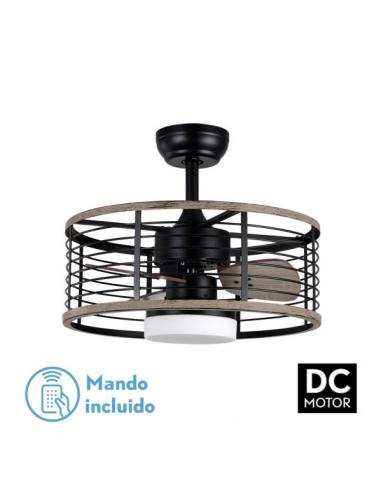 Fan Dc 24w Pella Black/Wood 3 Blades 50d 2540lm 6 Speeds 3000-4000-6000k C/Remote, Memory And Timer