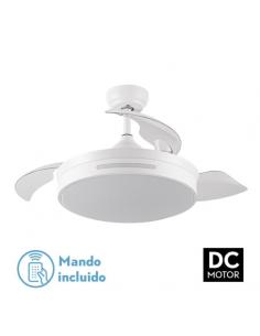 Fan DC 72w Mycenae White 3 Blades Transp. 109d 6 Veloc. 7200lm 3 Colors W/Remote, Memory And Timer