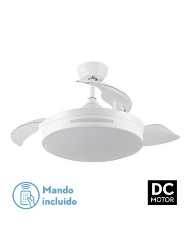 Fan DC 72w Mycenae White 3 Blades Transp. 109d 6 Veloc. 7200lm 3 Colors W/Remote, Memory And Timer