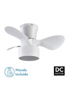 Fan DC 24w Kos White 3 Blades 60d 6 Speeds. 2390lm 3000-4500-6000k w/remote, Memory And Timer