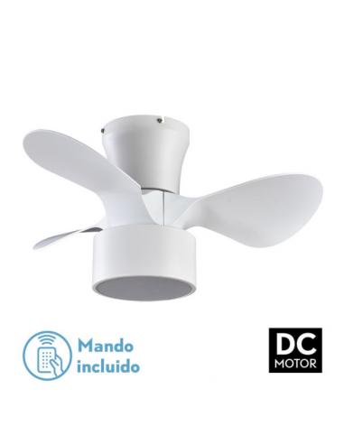 Fan DC 24w Kos White 3 Blades 60d 6 Speeds. 2390lm 3000-4500-6000k w/remote, Memory And Timer