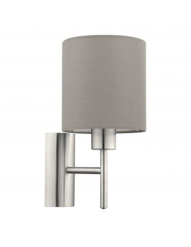 EGLO 94925 - PASTERI Fabric Wall Light in Nickel-matte Steel and Textile