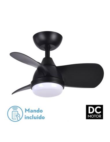 Fan Dc 24w Pirdo Black 3 Blades 60d 2400lm 6 Speeds 3000-4500-6000k C/remote, Memory And Timer