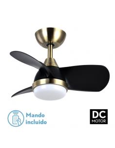 Fan Dc 24w Pirdo Leather/black 3 Blades 60d 2400lm 6 Speeds 3000-4500-6000k C/remote, Memory And Timer