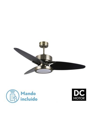 Fan Dc Cross 30w Leather 3 Blades Black/walnut 6speed. 3 Colors 3250lm 132D Remote, Memory and Timer