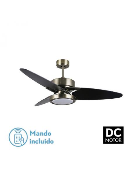 Fan Dc Cross 30w Leather 3 Blades Black/walnut 6speed. 3 Colors 3250lm 132D Remote, Memory and Timer