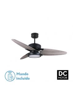 Fan Dc Cross 30w Black 3 Blades Grey/Oak 6speed. 3 Colors 3250lm 132D Remote, Memory and Timer