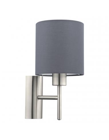 EGLO 94926 - PASTERI Fabric Wall Light in Nickel-matte Steel and Textile