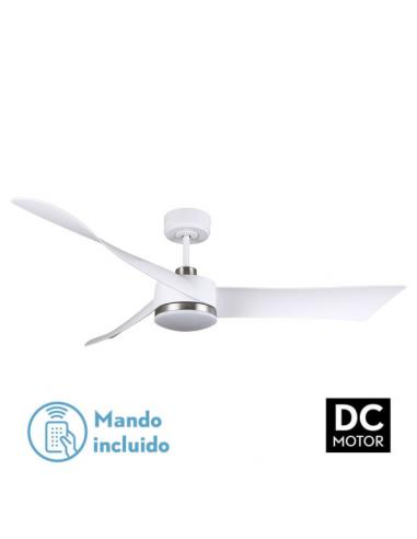 Fan Dc Tempel 26w White/nickel 3 Blades 132d 6speed. 3 Colors 2950lm W/Remote & Timer