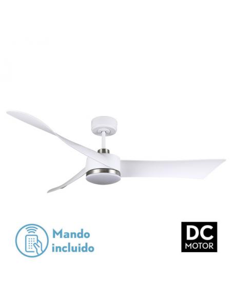 Fan Dc Tempel 26w White/nickel 3 Blades 132d 6speed. 3 Colors 2950lm W/Remote & Timer