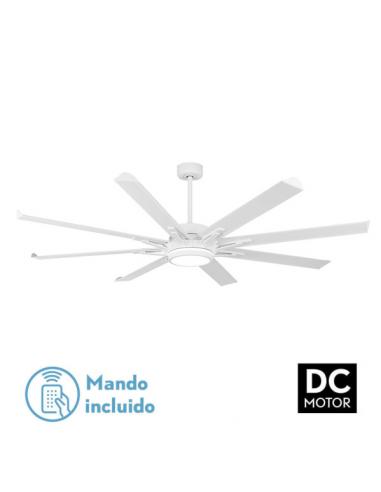 Fan Dc Grade 30w+15w White 8 Blades Aluminum 198d 6speed. 3 Colors 4875lm Remote, Memory, Timer