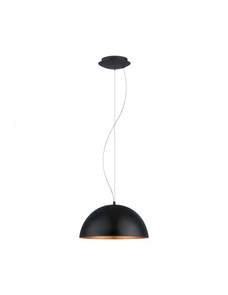EGLO 94937 - GAETANO 1 Copper pendant lamp in black steel, copper